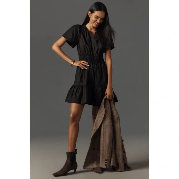 🎉 HP! NWOT! Anthropologie The Somerset Mini Dress in Black - Picture 13 of 13